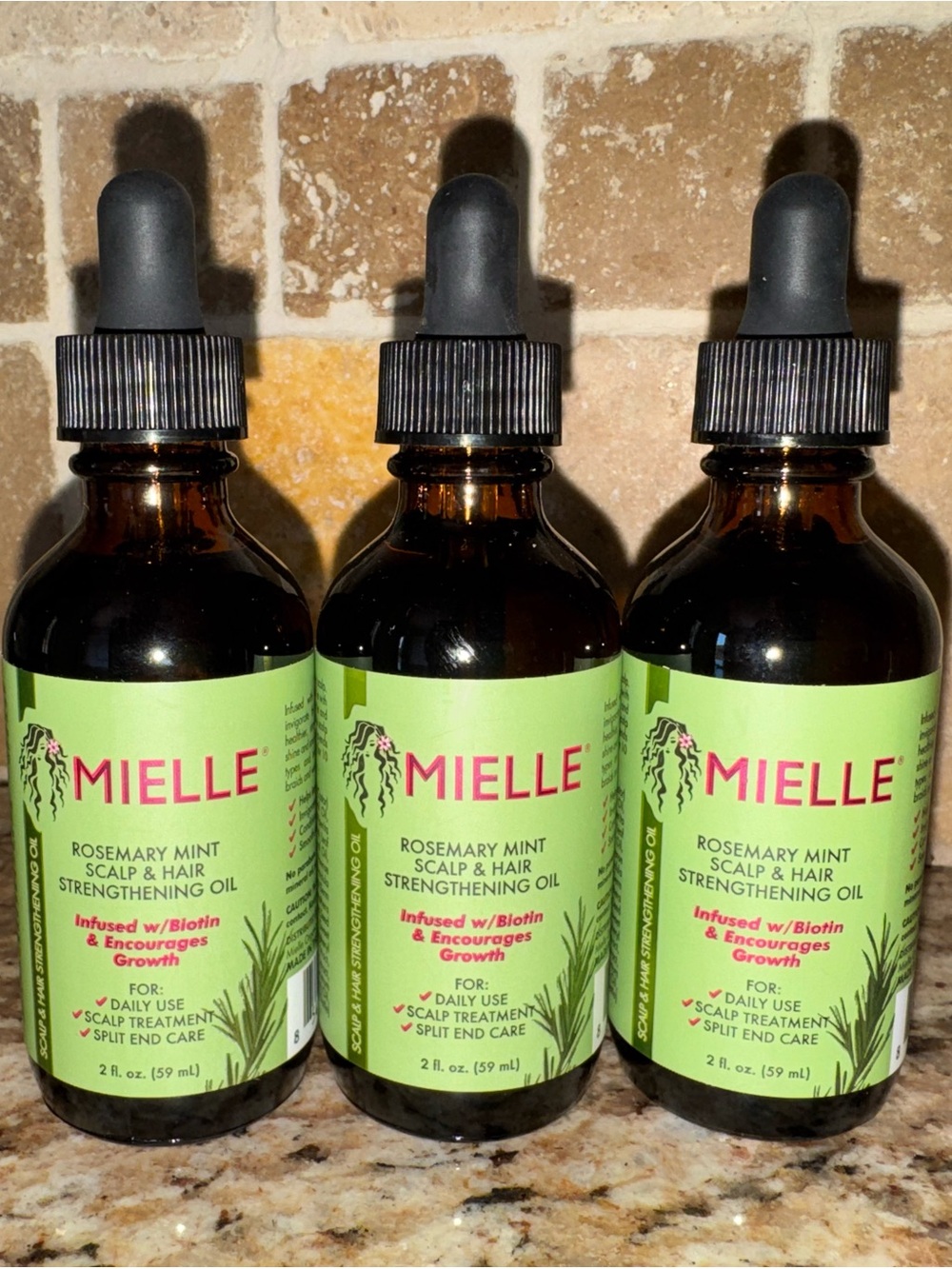 Set of 3 Mielle Rosemary Mint Scalp & Hair Strengthening Oil